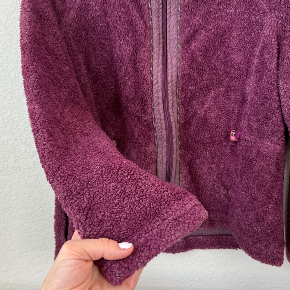 Woolrich Sherpa Zip Up Jacket Fitted Purple Pink Size Medium - Picture 7 of 14